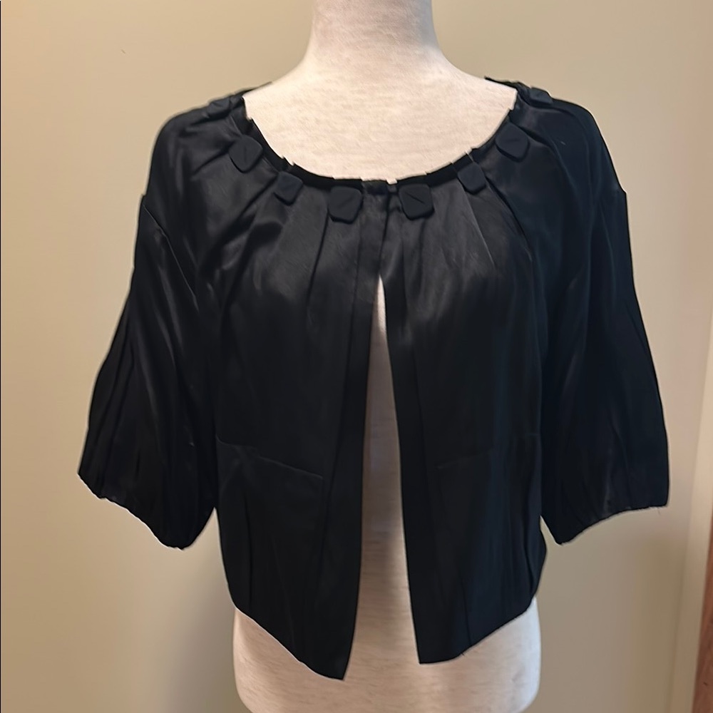 BCBGMAXAZRIA Black Open-Front Jacket